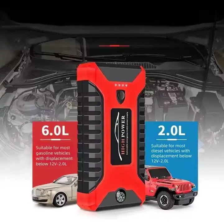Power Bank Auto 99800mAh – Démarreur de Batterie + Compresseur de Pneus 12V Multifonction - GPS